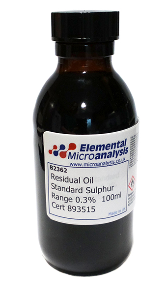 Residual Oil Standard Sulphur Range 0.3%  100ml  Cert 893515

Petroleum Distillates N.O.S 3 UN1268